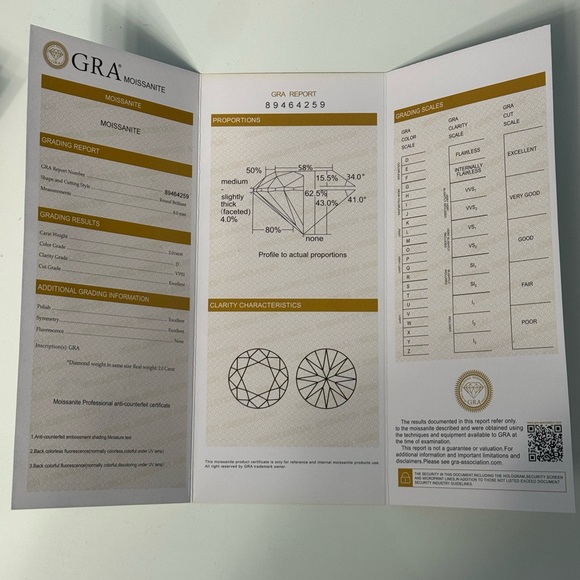 New in box!  Halo moissanite earrings, 2ct silver. - Picture 6 of 7